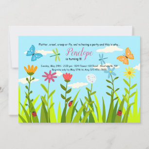Invitations de fête d'anniversaire du jardin de pr