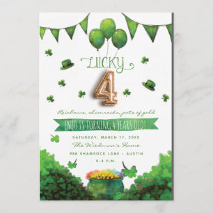 Invitations de fête d'anniversaire du jour 4 de