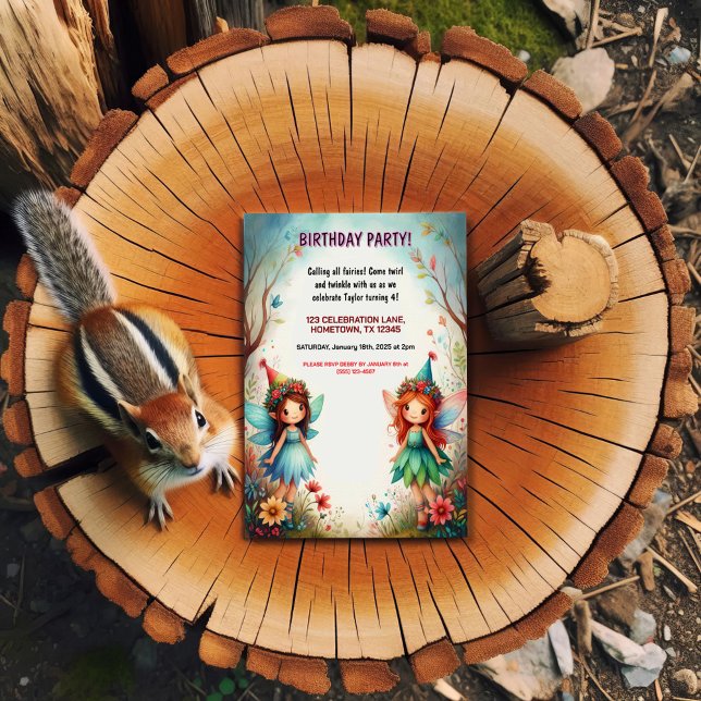 Invitations de fête d'anniversaire Enchanted Fairy (Créateur téléchargé)