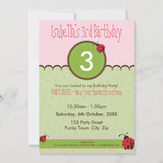 Invitations DE FÊTE D'ANNIVERSAIRE :: ladybird 4P