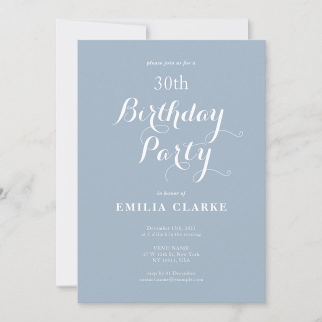 Invitations de fête d'anniversaire moderne pour ad (Devant)