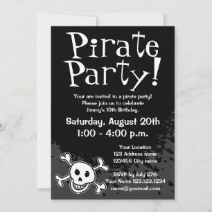 Invitations de fête d'anniversaire Pirate pour enf
