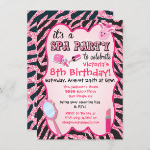 Invitations de fête d'anniversaire Spa