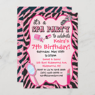 Invitations de fête d'anniversaire Spa Sparkle
