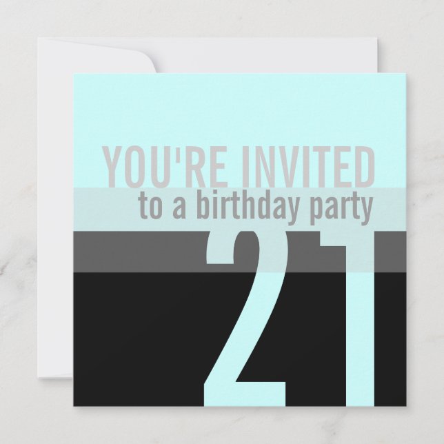 Invitations de fête d'anniversaire {Turquoise Blue (Devant)