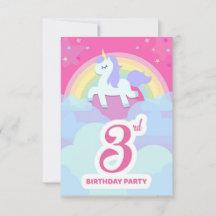 Invitations de fête d'anniversaire - Unicorn et Ar