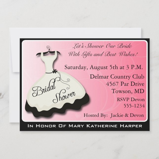 Invitations de Fête de la mariée (Devant)