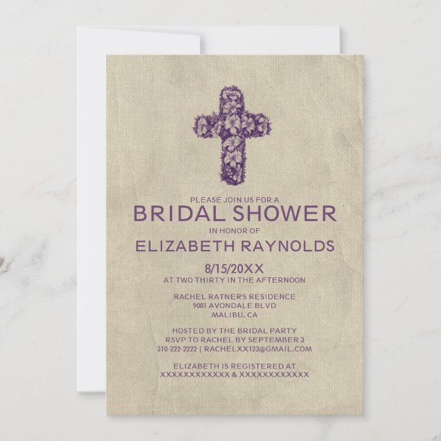 Invitations de Fête de la mariée de croix de fer (Devant)