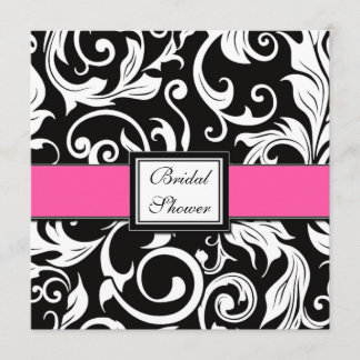 Invitations de Fête de la mariée de damassé de