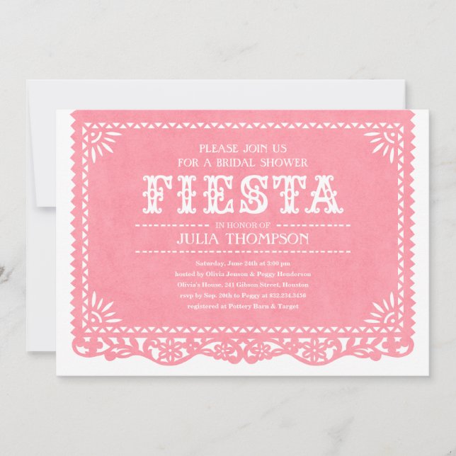 Invitations de Fête de la mariée de fiesta (Devant)