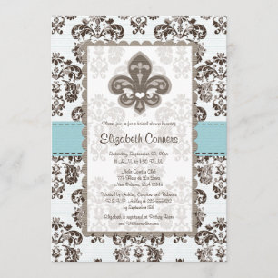 Invitations de Fête de la mariée de Fleur de Lis