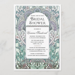 Invitations de Fête de la mariée de Nouveau d'art