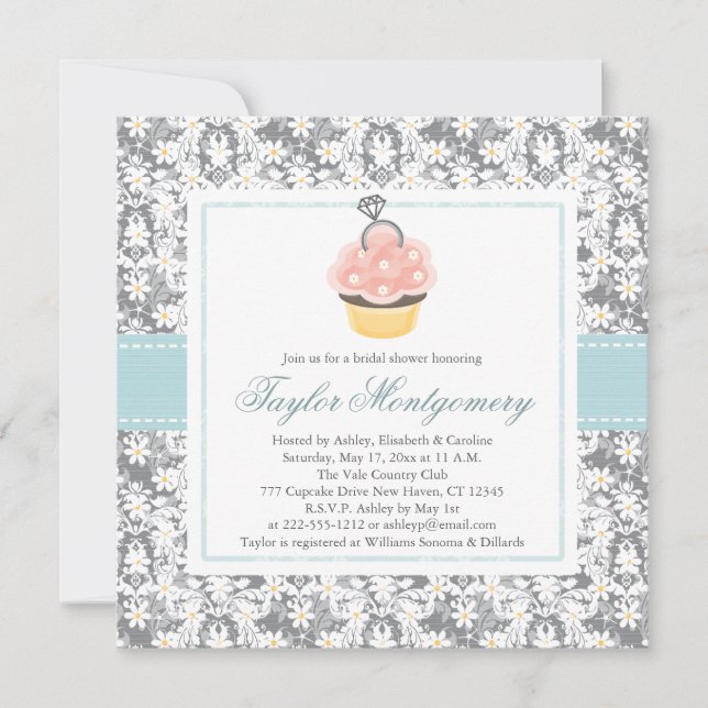 Invitations de Fête de la mariée de petit gâteau (Devant)