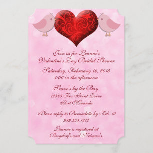 Invitations de Fête de la mariée de Saint-Valentin