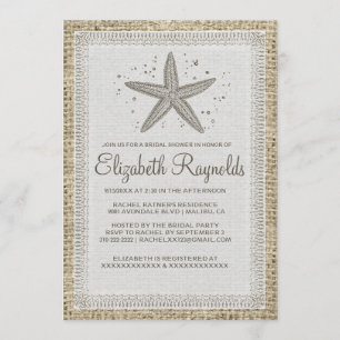 Invitations de Fête de la mariée d'étoiles de mer