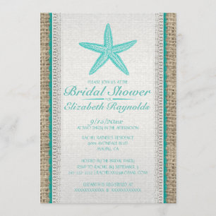 Invitations de Fête de la mariée d'étoiles de mer