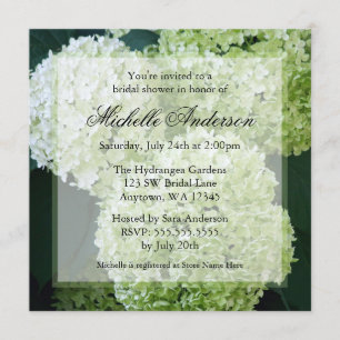Invitations de Fête de la mariée d'hortensias