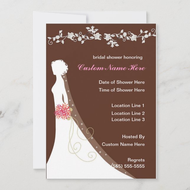 Invitations de Fête de l'mariée personnalisés (Devant)