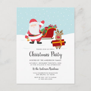 Invitations de fête de Noël de Père Noël, de