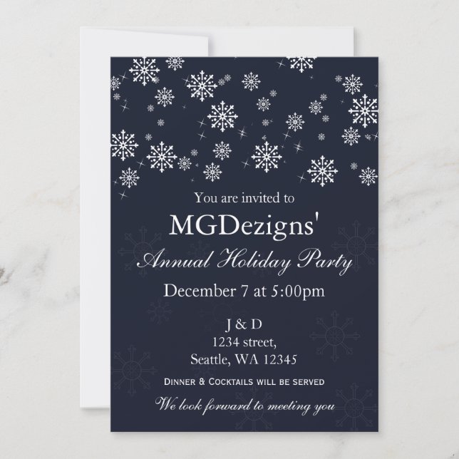 invitations de fête de Noël festive Corporate neig (Devant)