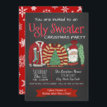 Invitations de fête de Noël moche<br><div class="desc">Admission de Noël en pull moche avec trois très moches pull-overs sur un tableau et un arrière - plan de flocon de neige. Vous pouvez facilement customiser ces invitations amusantes de fête de Noël en pull moche pour votre événement en ajoutant simplement vos détails dans le style de police et...</div>