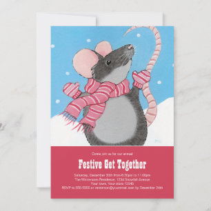 Invitations de fête de réunion de souris d'hiver
