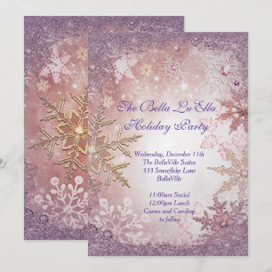 Invitations de fête de vacances de flocon de neige