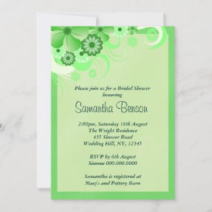 Invitations de Fête des mariées Mariage vert clair