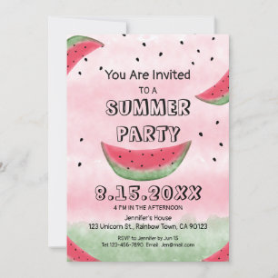 Invitations de fête d'été de Watermelon