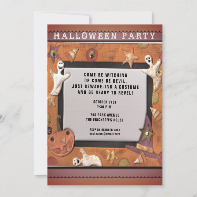 Invitations de fête d'Halloween (Devant)