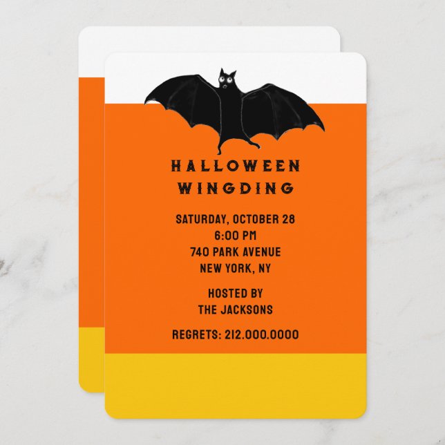 Invitations de fête d'Halloween (Devant / Derrière)