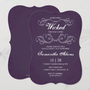 Invitations de fête d'Halloween adulte violet