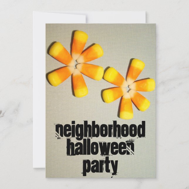 Invitations de fête d'Halloween de quartier Récolt (Devant)