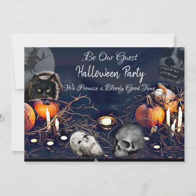Invitations de fête d'Halloween Éffrayant Soyez no (Devant)