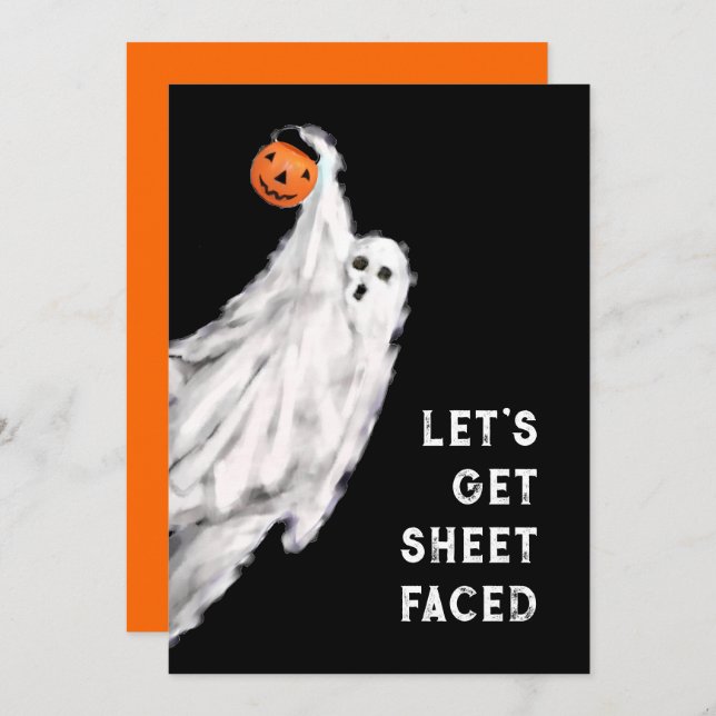 Invitations de fête d'Halloween pour adultes (Devant / Derrière)