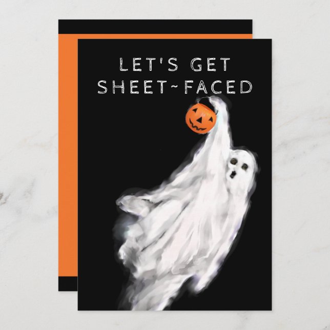 Invitations de fête d'Halloween pour adultes (Devant / Derrière)
