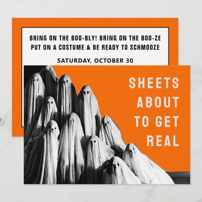 Invitations de fête d'Halloween pour adultes (Devant / Derrière)