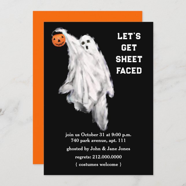 Invitations de fête d'Halloween pour adultes (Devant / Derrière)