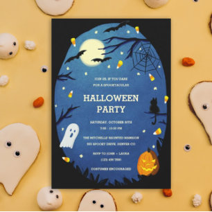 Invitations de fête d'Halloween pour les enfants m