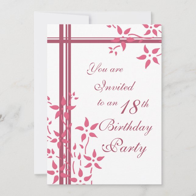 Invitations de fête du 18e anniversaire de la flor (Devant)