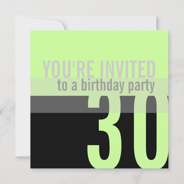 Invitations de fête du 30e anniversaire {Mint Gree (Devant)