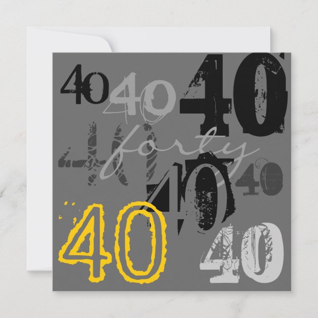 Invitations de fête du 40e anniversaire (Devant)