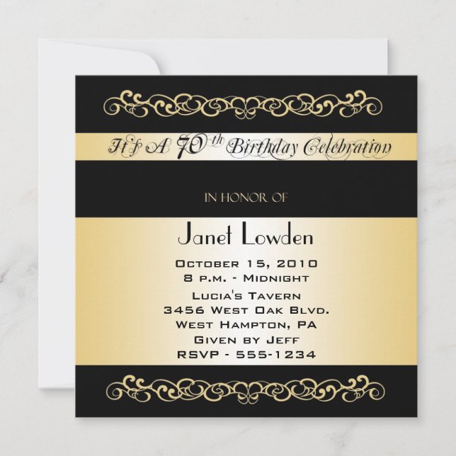 Invitations de fête du 70e anniversaire (Devant)