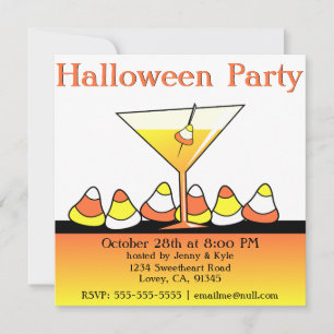 Invitations de fête Halloween Candy Corntini