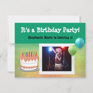 Invitations de fête personnalisée pour le gâteau d