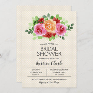 Invitations de Fêtes des mariées florales d'aquare