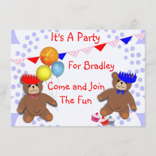Invitations de fêtes pour enfants Nounours