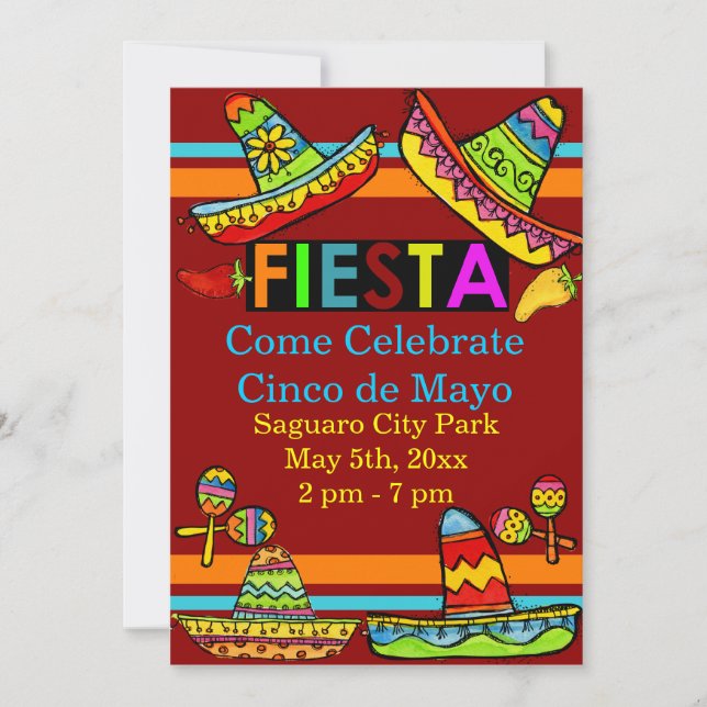 Invitations de Fiesta Cinco de Mayo Red (Devant)