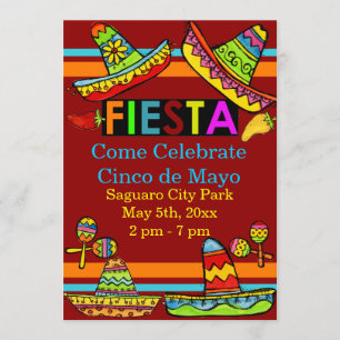 Invitations de Fiesta Cinco de Mayo Red