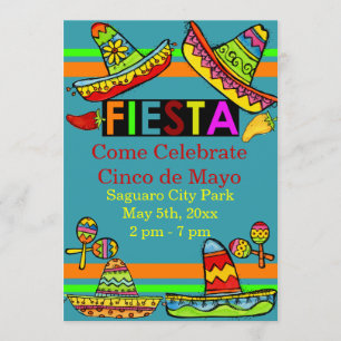 Invitations de Fiesta Cinco de Mayo Turquoises